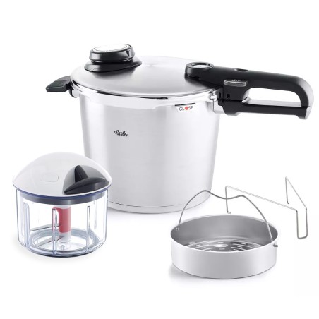 Fissler Vitavit Premium Snelkookpan met Inzet en Finecut, 6L