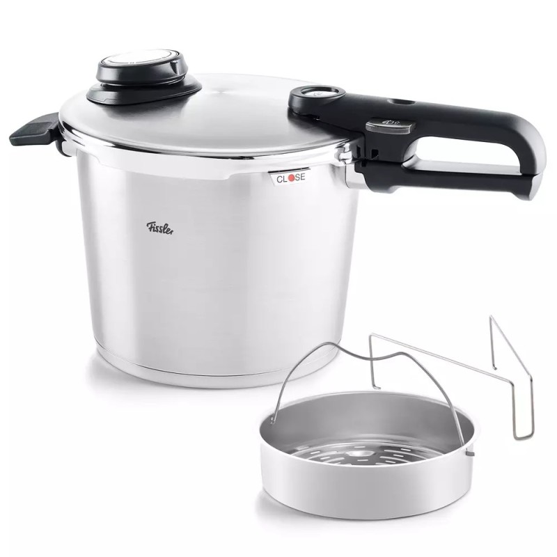 Fissler Vitavit Premium Snelkookpan met Inzet + Kookboek, 6L Fissler Vitavit Premium Snelkookpan met Inzet + Kookboek, 6L
